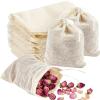 TUZAZO 50 Pcs Muslin Bags with Drawstring 3 x 4 inch, Reusable Tea Bags for Loose Leaf Tea, Natural Cotton Unbleached Cheesecloth Small Spice Bag for Cooking Soup Herb Sachet Bag Empty view 1