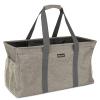 BALEINE Extra Large Utility Tote Bag with Reinforced Wire Frame, Reusable Grocery Bag for Shopping, Picnic (Beige, 22''x12''x10'') view 1