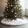 AISENO 60 Inch Christmas Tree Plush Skirt Decoration for Merry Christmas Party Faux Fur Christmas Tree Skirt Decorations view 2