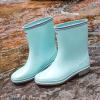 Hbeylia Tall Rain Boots for Women Waterproof Mid Calf Garden Shoes Anti-Slipping Rubber Rainboots Rain Footwear for Ladies Camp Booties for Camping Lawn Care Gardening Muck Mud Yard Work view 2