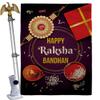 Ornament Collection Raksha Bandhan Burlap House Flag Eagle Set Celebration Festival Rkshabandhan Rakhi Siblings Ceremony Hindu 0 Double-Sided, Made in USA view 1