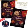 Ornament Collection Raksha Bandhan Burlap House Flag Eagle Set Celebration Festival Rkshabandhan Rakhi Siblings Ceremony Hindu 0 Double-Sided, Made in USA view 3