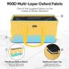 BALEINE Extra Large Utility Tote Bag with Reinforced Wire Frame, Reusable Grocery Bag for Shopping, Picnic (Yellow, 22''x12''x10'') view 4