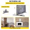 VEVOR Fireplace Screen, 38 x 26.5 Inch,Heavy Duty Iron Freestanding Spark Guard with Support, Metal Mesh Craft, Broom Tong Shovel Poker Included for Fireplace Decoration & Protection, Black view 4