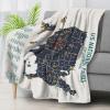 Avalokitesvara National Park Map Flannel Blanket Super Soft and Warm for Bed Couch Sofa 120x90 Inch King Blanket for Family view 1