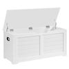 VASAGLE Storage Chest, Storage Bench with 2 Safety Hinges, Farmhouse Style, 15.7 x 39.4 x 18.1 Inches, for Entryway, Bedroom, Living Room, Cloud White ULSB061T10 view 1