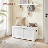 VASAGLE Storage Chest, Storage Bench with 2 Safety Hinges, Farmhouse Style, 15.7 x 39.4 x 18.1 Inches, for Entryway, Bedroom, Living Room, Cloud White ULSB061T10 view 2