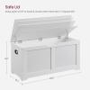VASAGLE Storage Chest, Storage Bench with 2 Safety Hinges, Farmhouse Style, 15.7 x 39.4 x 18.1 Inches, for Entryway, Bedroom, Living Room, Cloud White ULSB061T10 view 3