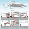 ABCOOL Wall Mount Microwave Oven Shelf Rack, White Carbon Steel Counter Countertop Holder with Hook Rail and 3 Slidable Hooks for Kitchen Home view 3