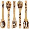5PCS Halloween Bamboo Wood Wok Spoon (Peach blossom) view 1