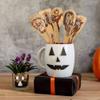 5PCS Halloween Bamboo Wood Wok Spoon (Peach blossom) view 2