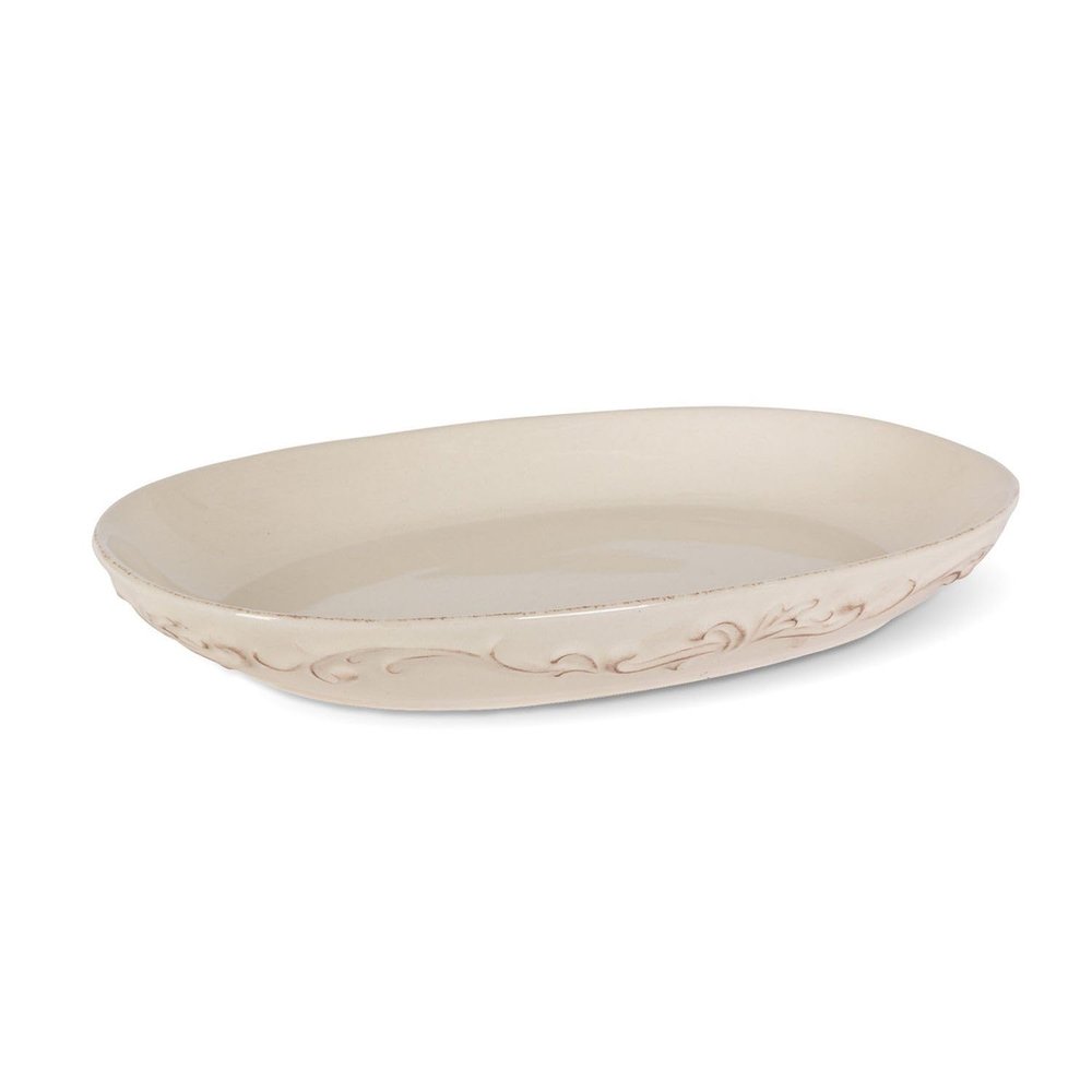 Gerson Acanthus Embossed Stoneware Platters