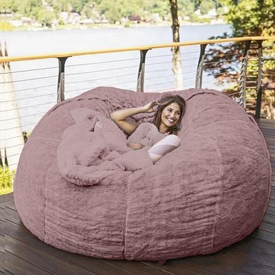 Bean Bag Chair for Adults (No Filler),Luxurious Giant Bean Bag Chair Cover,Comfortable PV Fur Sitting Sofa Chair Bean Bag Cover for Home Garden Lounge Living Room Indoor Outdoor