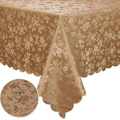 HUALEMEI Printing Macrame Rectangle Oil-Proof Stain Resistant Home for Kitchen Dinning Tabletop Decoration,PVC Water-Proof Tablecloth,Solid Color Table Cover B Diameter120cm(47inch)