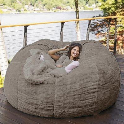 Bean Bag Chair for Adults (No Filler),Luxurious Giant Bean Bag Chair Cover,Comfortable PV Fur Sitting Sofa Chair Bean Bag Cover for Home Garden Lounge Living Room Indoor Outdoor