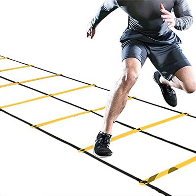 Agility Ladder Double Row Agility Ladder, Adjustable Speed Training Equipment, Football Flexibility Training Jumping Ladder,for Outdoor Drills(Size:3m)