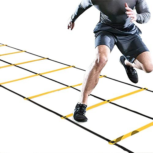 Agility Ladder Double Row Agility Ladder, Adjustable Speed Training Equipment, Football Flexibility Training Jumping Ladder,for Outdoor Drills(Size:3m)
