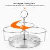 3Pcs Seasoning Pot with Bracket Innovative 360 Rotating Condiment Pot Set with Spoon Condiment Bottle Spice Salt Sugar Jar Container Lid Spoon Kitchen Supplies view 3