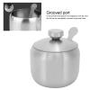 3Pcs Seasoning Pot with Bracket Innovative 360 Rotating Condiment Pot Set with Spoon Condiment Bottle Spice Salt Sugar Jar Container Lid Spoon Kitchen Supplies view 4