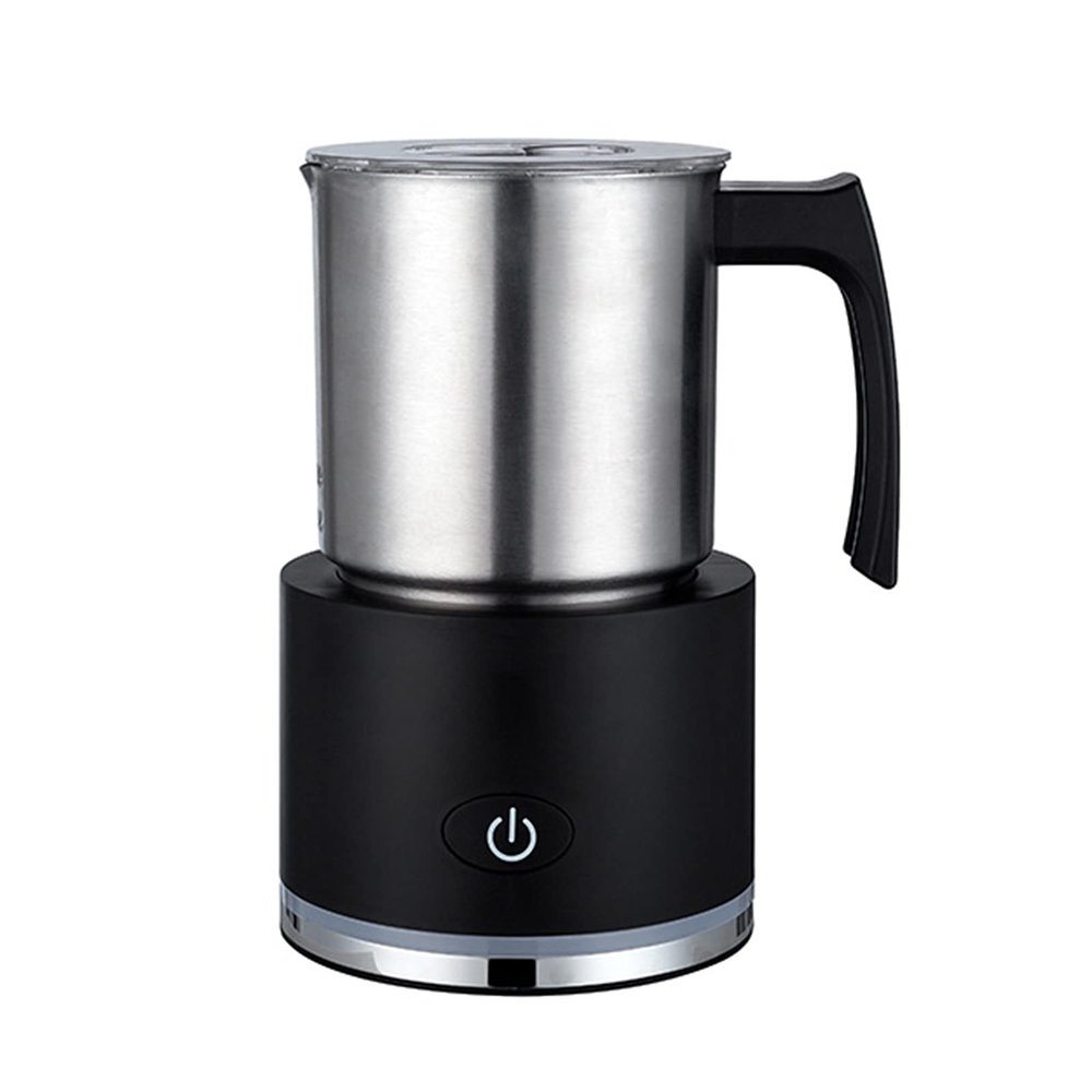AIZYR Electric Milk Frother - Automatic Milk Foam Maker Hot or Cold Milk Steamer with One-Button Operation for Coffee, Hot Cocoa, Latte,Black,110V