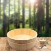 AIZYR Japanese-Korean Rice Mixing Tub, Copper Rim Stone Pot Bibimbap Bucke, Cooking Wood Barrel Container Suitable for Home, Hotel, Sushi Restaurant,50 * 15cm view 2