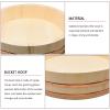 AIZYR Japanese-Korean Rice Mixing Tub, Copper Rim Stone Pot Bibimbap Bucke, Cooking Wood Barrel Container Suitable for Home, Hotel, Sushi Restaurant,50 * 15cm view 3