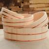 AIZYR Japanese-Korean Rice Mixing Tub, Copper Rim Stone Pot Bibimbap Bucke, Cooking Wood Barrel Container Suitable for Home, Hotel, Sushi Restaurant,50 * 15cm view 4