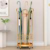 Umbrella Rack Hua Modern Golden Umbrella Stand, Umbrella Storage Rack with Tray and Hooks, Business Umbrella Bucket Used at The Entrance of A Home Hotel Lobby, 25x25x60cm view 2