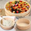 AIZYR Cooking Wood Barrel Container, Japanese Sushi Rice Buckets, Pure Wood Large Capacity Round Sushi Bucke Suitable for Sushi Buckets, Homes, Kitchens, Restaurants,40 * 15cm view 2