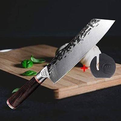 Chef Knife, Cleaver Knife, High Carbon Steel Nakiri Knife Boning Knife Kitchen Knives Meat Cleaver Kitchen Chef Knife Chinese Knives with Knife Sharpener Chef Knife Kitchen Knife BY KKZY
