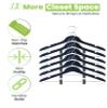 All Hung Up Slim Plastic Hangers with Clips, Color Hangers for Blouses & Clothes (Navy Blue, 36pk) view 2