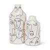 Abbott Collection 27-PABLO-296 Large Vase with Faces, White/Black view 3