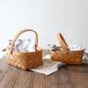 Cabilock Storage Basket Shopping Basket Wicker Set Wooden Baby Bamboo view 3