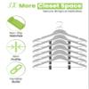 All Hung Up Slim Color Hangers with Clips, Blouse Hangers (Clear, 36pk) view 2