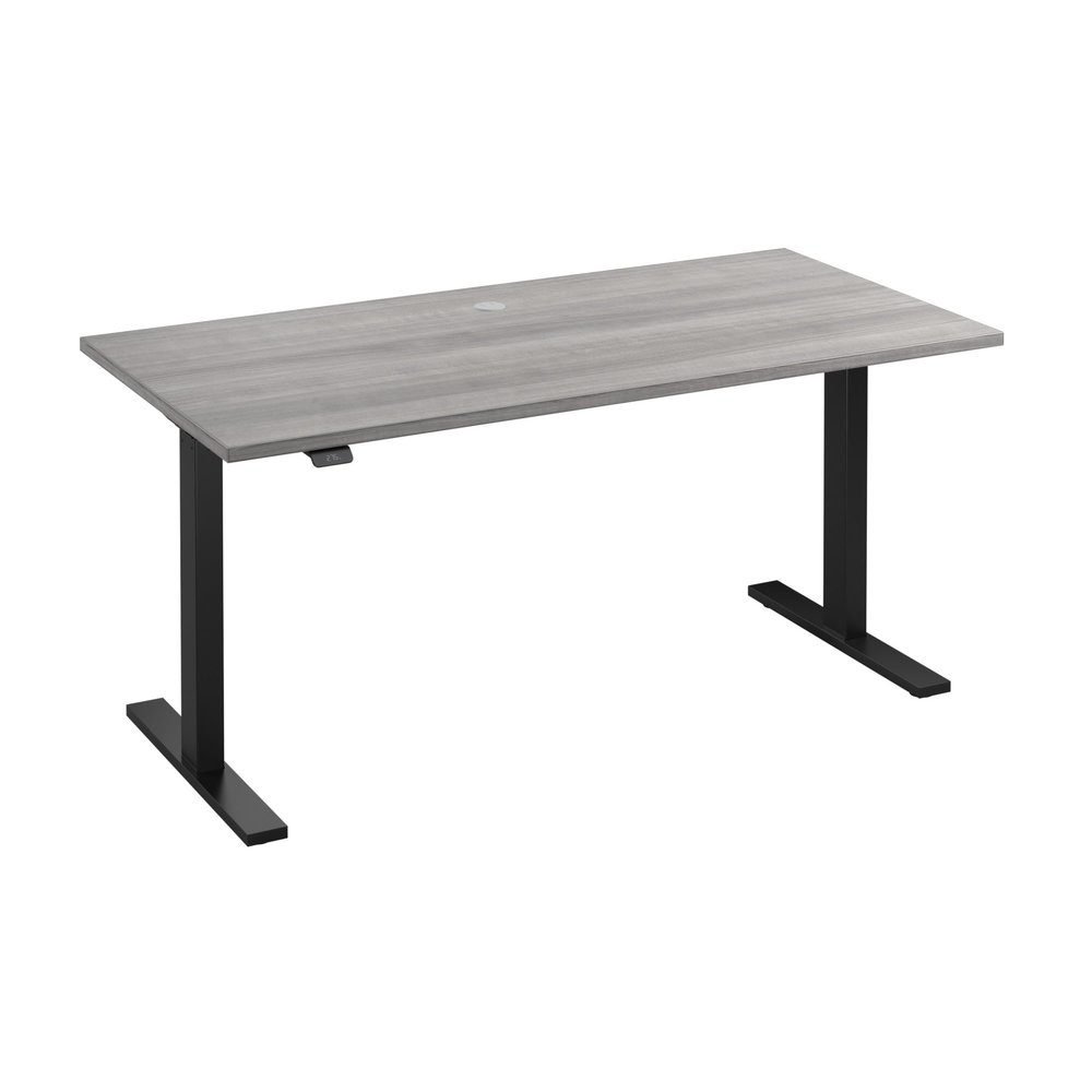 Bush Business Furniture 60-inch Electric Height Adjustable Standing Desk, Ergonomic Sit-Stand Computer Table for Home and Professional Office, Move 60 Series, Platinum Gray with Black Base
