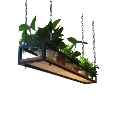 Ceiling Flower Pot Stand Plant Shelves, Wood Shelf Floating Storage Organizer for Living Room Restaurant Bar Flower Shop - Kitchen Pot Pan Rack Wine Holder - Black Metal Iron Frame ( Size : 60x25x15cm