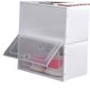 Cabilock 24pcs Transparent Shoes Storage Box Stackable Thicken Shoe Organizer for Closet Container for Spaces White view 2