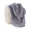 Adyrescia Chunky Knit Blanket Throw | 100% Hand Knit with Jumbo Chenille Yarn (50"x60", Lilac Gray) view 1