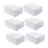 Cabilock 6pcs Dustproof Shoe Storage Box Stackable Organizer for Closet and Thicken Design White for Sneaker and Shoe Accessories view 1