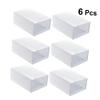 Cabilock 6pcs Dustproof Shoe Storage Box Stackable Organizer for Closet and Thicken Design White for Sneaker and Shoe Accessories view 3