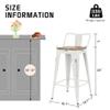 Alunaune 24" Metal Bar Stools Set of 4 Counter Height Barstools Industrial Counter Stool Kitchen Bar Chairs with Modern Wooden Seat, Distressed White view 2