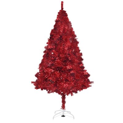 Adiwiid Red Christmas Tree 6ft with 550 Branch Tips for Home, Office, Party Decoration, Artificial Tinsel Christmas Tree with Metal Stand for Xmas Seasonal Holiday Decoration Indoor Outdoor (Red)