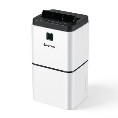 COSTWAY Dehumidifier for Large Room & Basements, 1500 Sq. Ft Portable 30 Pints Dehumidifier with 3 Color LED Light, 3 Modes, 2 Speeds, 12H Timer, Auto or Manual Drainage