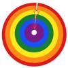 48" Christmas Tree Skirt, Rainbow Rings Xmas Tree Skirt for Christmas Decorations Skirt Xmas Holiday New Year Party Tree Mat Decor Indoor Outdoor view 2