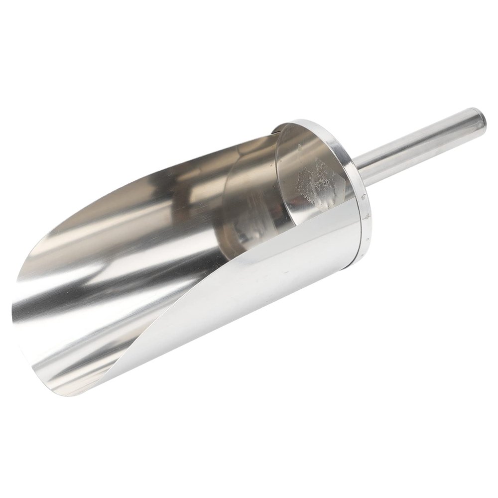 1pc Stainless Steel Utility Scoop for Ice Rice Flour and Liquid Heavy Duty Food Scoop with Smooth Surface for Kitchen Bar and Restaurant Use