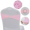 50 PCS Stretch Chair Sashes Bows Chair Bands with Buckle for Wedding Reception Hotel Banquet Birthday Party Decorations (Pink) view 3