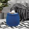 Edeco Storage Ottoman with Removable Lid, Velvet Round Footrest Stool Fabric Toy Chest Footstool for Living Room Bed Room (Blue) view 2