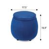 Edeco Storage Ottoman with Removable Lid, Velvet Round Footrest Stool Fabric Toy Chest Footstool for Living Room Bed Room (Blue) view 3