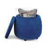 Edeco Storage Ottoman with Removable Lid, Velvet Round Footrest Stool Fabric Toy Chest Footstool for Living Room Bed Room (Blue) view 4