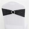 Dimatic 25 PCS Stretch Sequin Chair Sashes Chair Stretchy Spandex Bands for Wedding Reception Events Banquets Chairs Decoration (Black) view 1